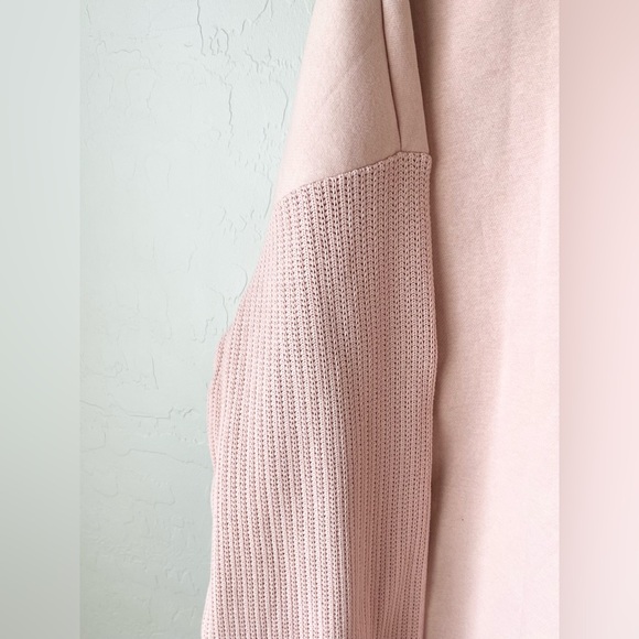 Pilcro Mixed Rib Sweatshirt light pink XL NWOT - Picture 12 of 12